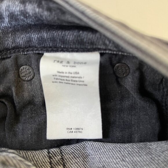 Rag & Bone Black Denim Jeans with Raw Hem Size 27 - Picture 5 of 5